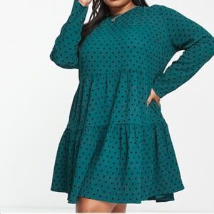 ASOS design olive Polka Dot Dress